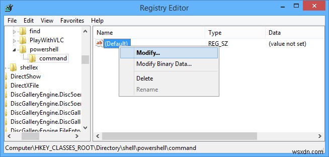 Windows에서 컨텍스트 메뉴를 마우스 오른쪽 버튼으로 클릭하기 위해 여기에 Open Powershell 옵션을 추가하는 방법