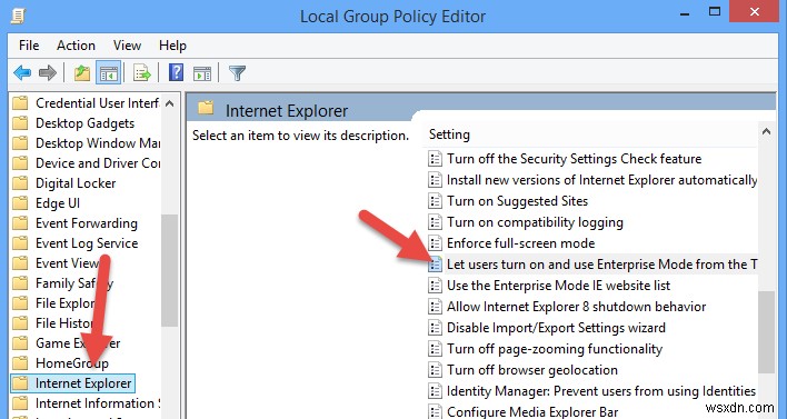 Internet Explorer 11에서 엔터프라이즈 모드를 활성화하는 방법