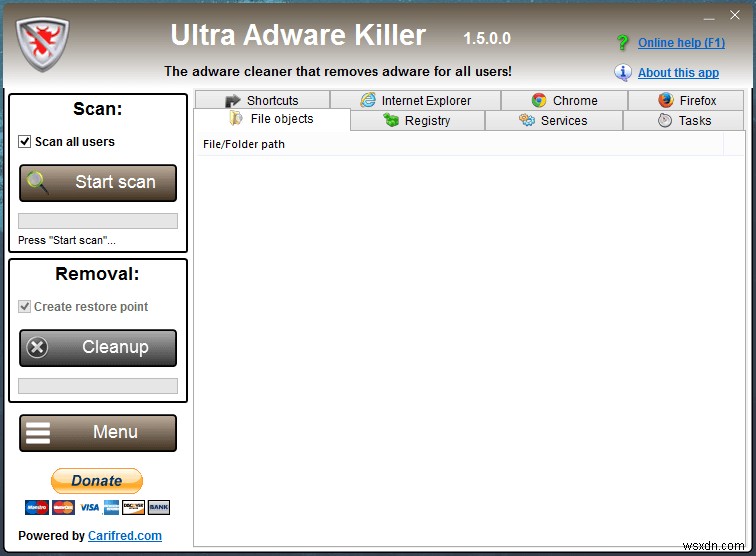 Ultra Adware Killer – 설치된 애드웨어를 치료하는 간단한 유틸리티