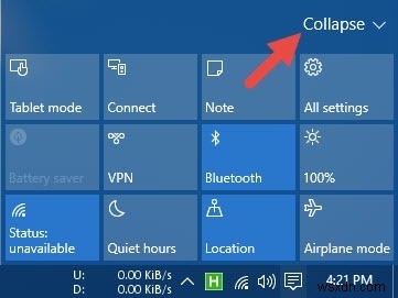 Windows 10 관리 센터를 사용자 지정하는 방법