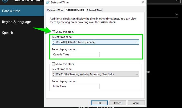 Windows 10에서 다른 시간대에 대해 여러 시계 추가