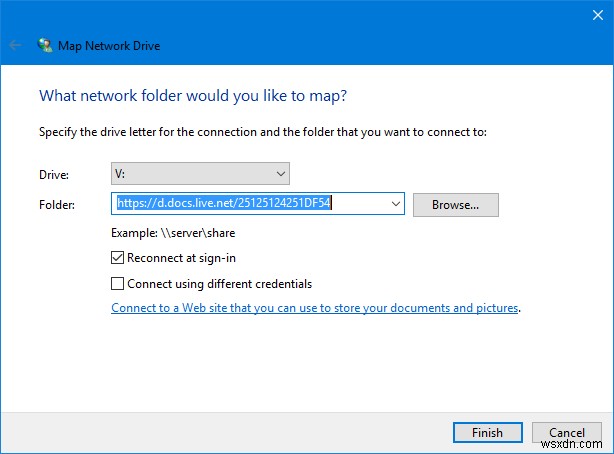 Windows 10에서 OneDrive를 네트워크 드라이브로 매핑