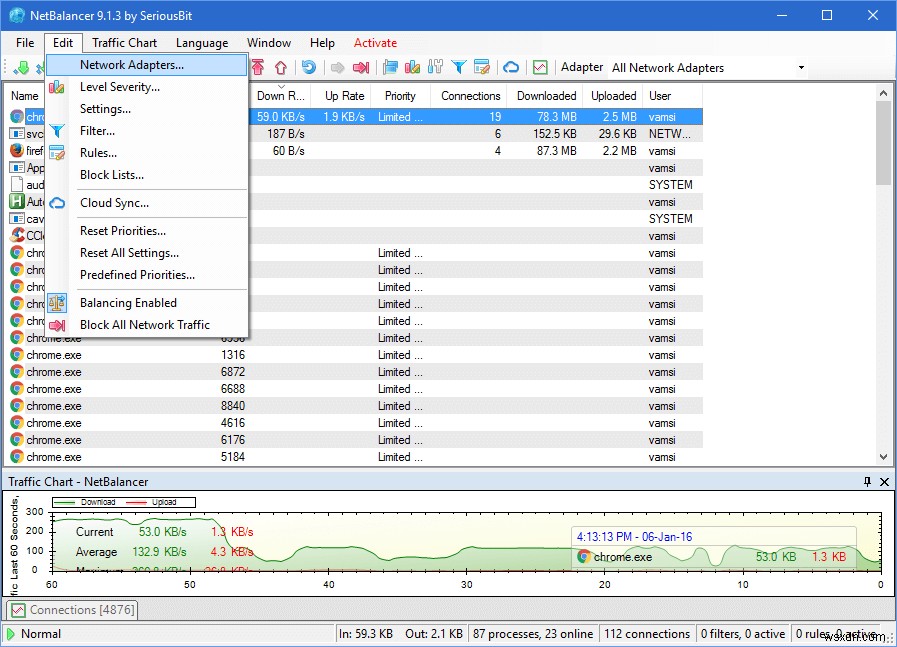 Windows 10에서 특정 애플리케이션으로 대역폭을 제한하는 방법