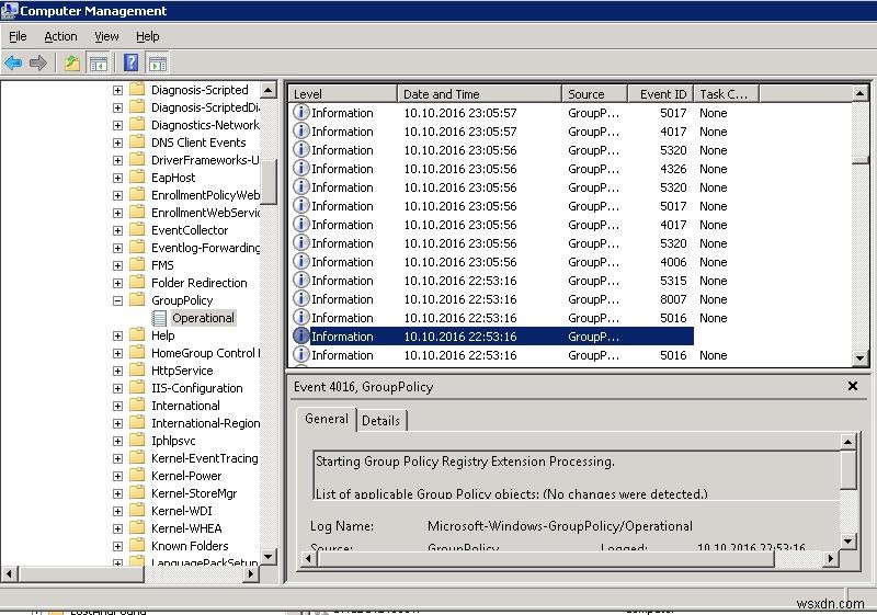 Windows 7에서 Gpsvc.log를 사용한 GPO 로깅