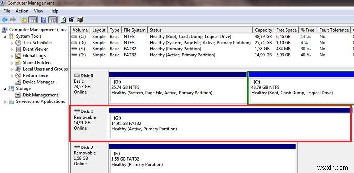 Windows 10/7에서 로컬 HDD로 이동식 USB 플래시 드라이브