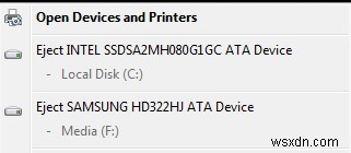 내부 SSD/SATA 드라이브가 Windows에서 이동식 드라이브로 표시됩니다.