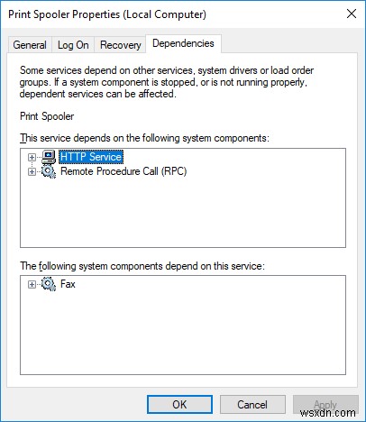 수정:Windows 10에서 로컬 인쇄 스풀러 서비스가 실행되지 않음