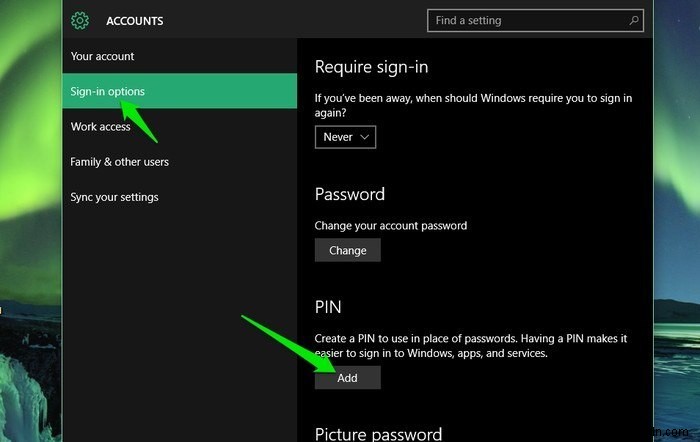 Windows 10 계정에 PIN 보안을 추가하는 방법