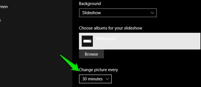 Windows 10에서 셔플 모드로 슬라이드쇼 배경화면 설정