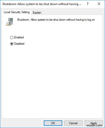 Windows 10 로그인 화면에서 종료 버튼을 제거하는 방법