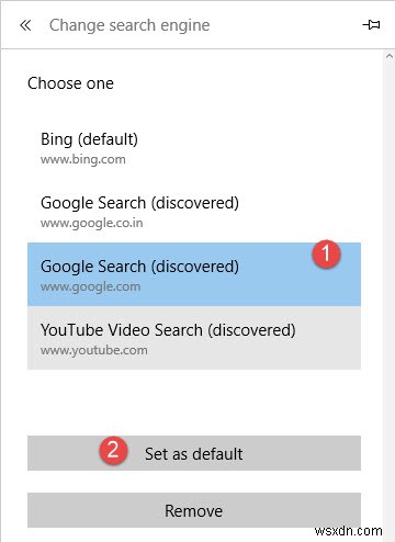 Microsoft Edge에서 기본 검색 엔진을 Google로 변경하는 방법