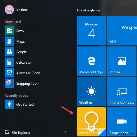 Windows 10 시작 메뉴에서 앱 아이콘을 사용자 정의하는 방법