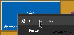 Windows 10 시작 메뉴에서 빈 타일을 수정하는 방법