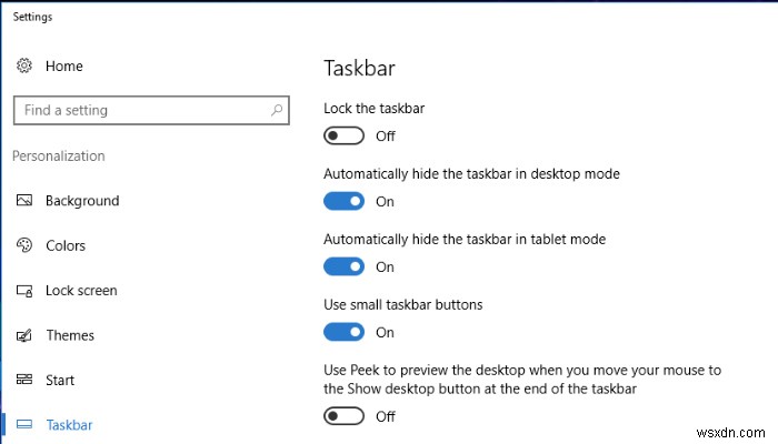 Windows 10에서 작업 표시줄을 숨기고 사용자화하는 유용한 팁