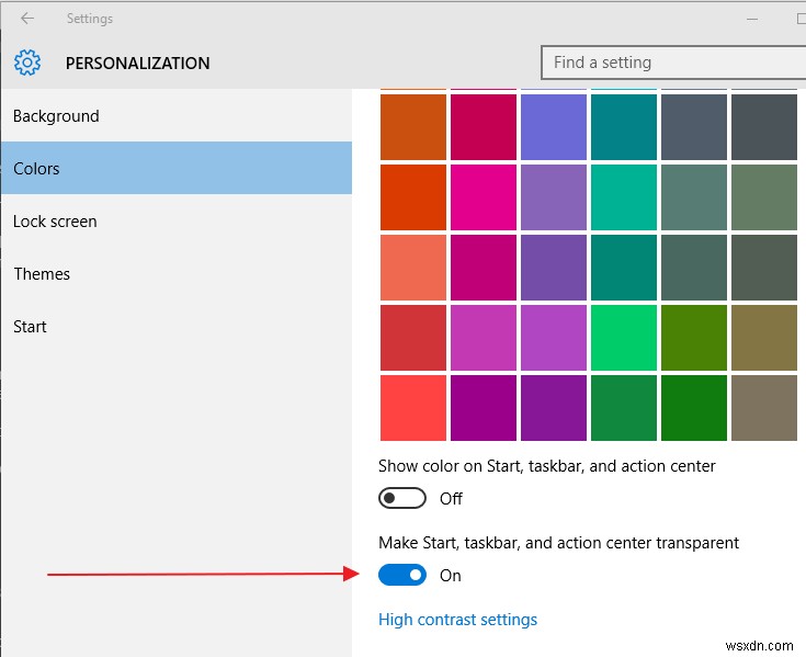 Windows 10에서 시작 메뉴의 투명도를 높이는 방법