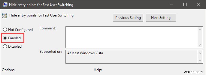 Windows 10에서 빠른 사용자 전환을 비활성화하는 방법