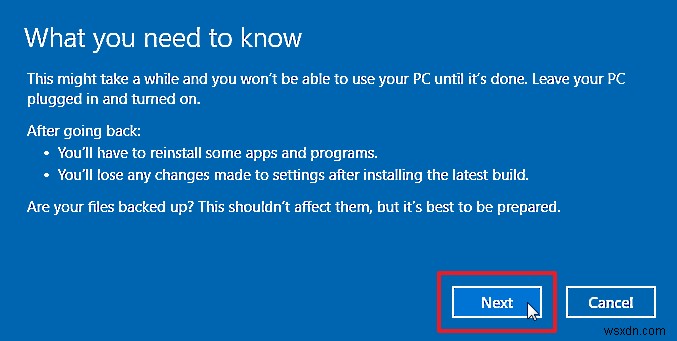Windows 10에서 이전 빌드로 되돌리는 방법