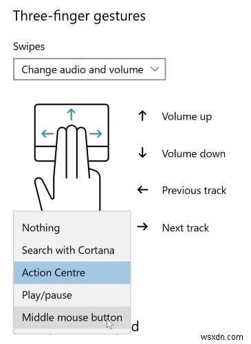 Windows 10에서 노트북 터치패드의 가운데 클릭을 시뮬레이션하는 방법