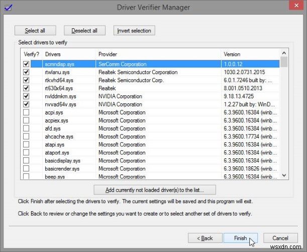 Driver Verifier를 사용하여 Windows에서 잘못된 드라이버 확인