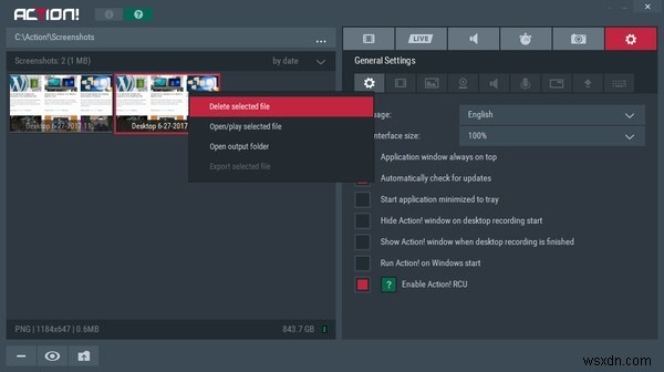 행동! 스크린 레코더:Windows에서 스크린캐스팅, 게임 녹화 및 라이브 스트리밍을 위한 올인원 소프트웨어
