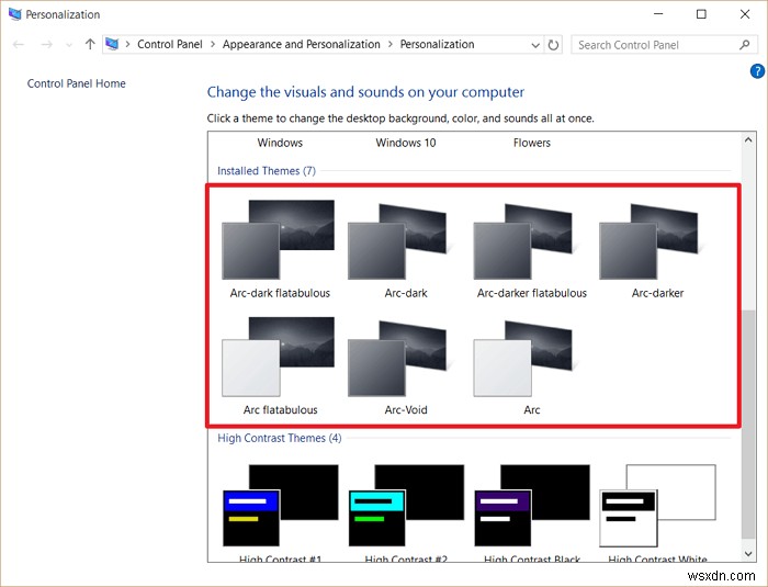 Windows 10에서 사용자 정의 테마를 설치하는 방법