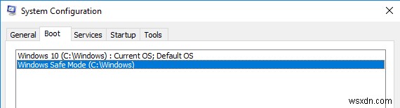Windows 10의 부팅 옵션에 안전 부팅을 추가하는 방법