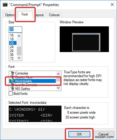 Windows 10에서 명령 프롬프트에 사용자 정의 글꼴을 추가하는 방법