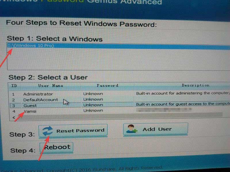 iSunshare Windows Password Genius로 Windows 암호를 재설정하는 방법