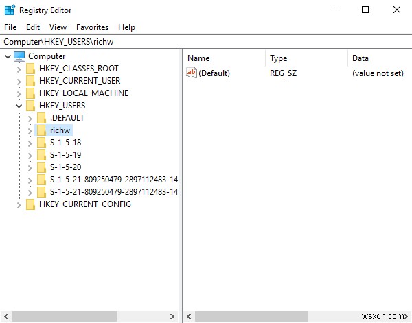 Windows 10에서 다른 사용자의 레지스트리를 편집하는 방법