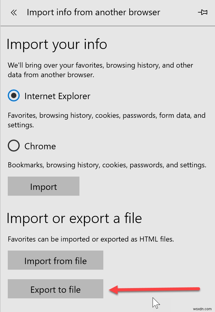 Windows 10 재설정 후 Edge 즐겨찾기를 복원하는 방법