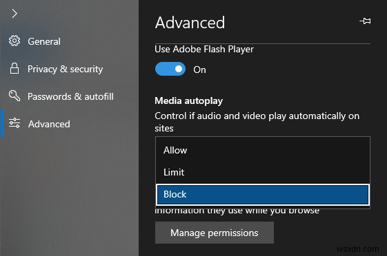 Microsoft Edge에서 비디오 자동 재생을 비활성화하는 방법