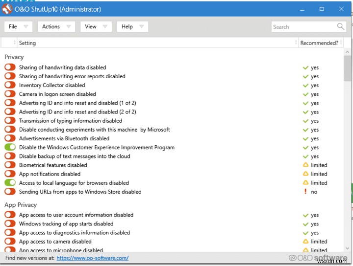 Windows 10에서 원격 측정 설정을 관리하고 개인 정보를 개선하는 데 유용한 5가지 도구