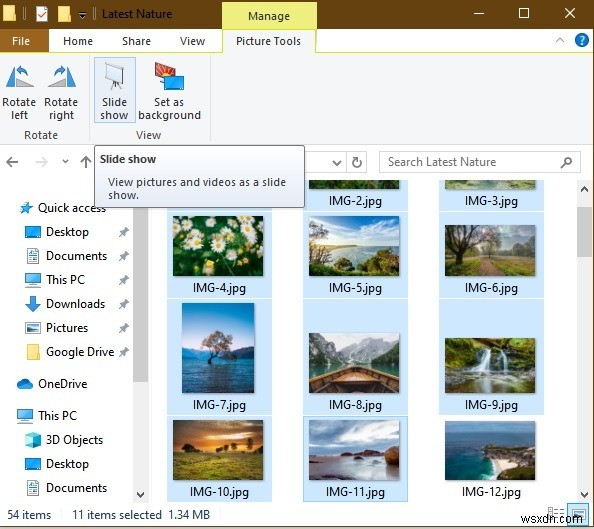 Windows 10에서 사진을 슬라이드쇼로 보는 방법