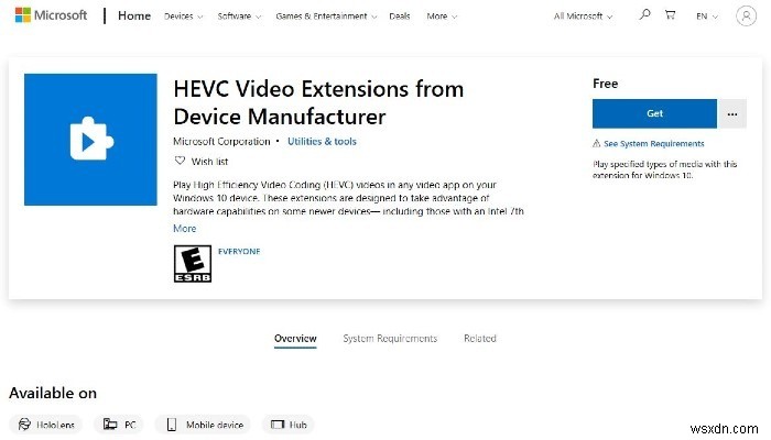 Windows 10에서 무료로 HEVC 비디오 파일을 재생하는 방법