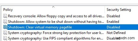 Windows 10 종료 시 Pagefile.sys를 자동으로 삭제하는 방법