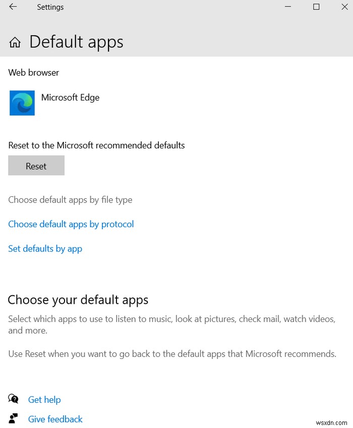 Windows 활동 및 확장에 대한 기본 앱을 설정하는 방법
