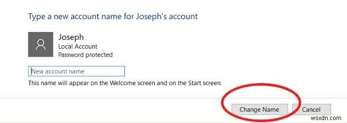 Windows 10에서 표시 이름을 변경하는 방법