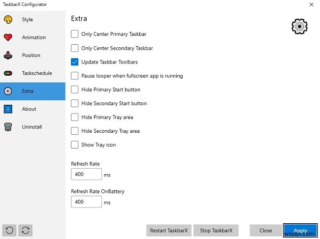 TaskbarX로 Windows 10 작업 표시줄 사용자 지정