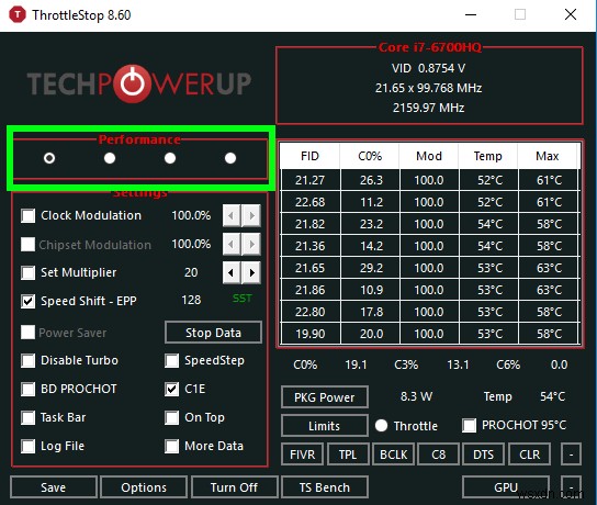 Windows에서 Throttlestop을 사용하여 CPU를 언더볼팅하는 방법