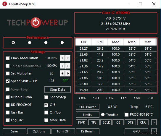 Windows에서 Throttlestop을 사용하여 CPU를 언더볼팅하는 방법