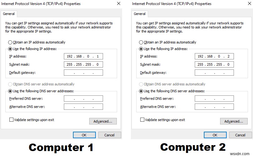 Windows 10에서 LAN 케이블을 사용하여 두 대의 컴퓨터를 연결하는 방법