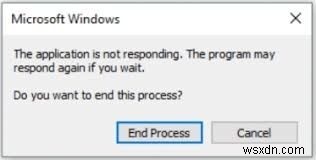 Windows 응용 프로그램이 응답하지 않는 문제를 해결하는 방법