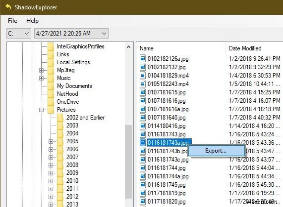 ShadowExplorer를 사용하여 시스템 복원에서 파일을 복원하는 방법