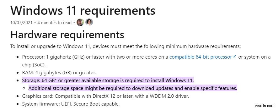 Windows 11은 얼마나 많은 공간을 차지합니까?