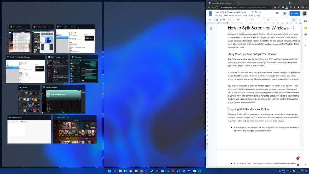 Windows 11에서 화면을 분할하는 방법