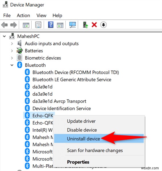 FIX:Windows 10에서 Bluetooth 장치를 제거할 수 없음