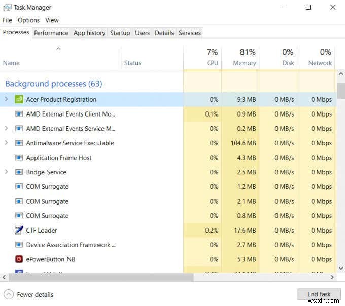 Windows 10의 작업 관리자에서 프로세스 우선 순위를 설정하는 방법