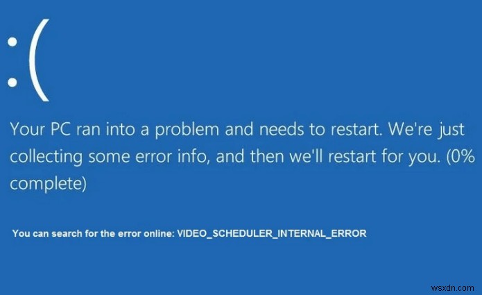 Windows 10에서 비디오 스케줄러 내부 오류 BSOD를 수정하는 방법