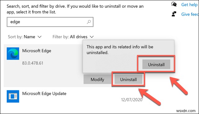 Windows 10에서 Microsoft Edge를 제거하는 방법