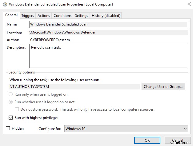 Windows Defender 바이러스 백신에 대한 자체 검사 일정을 설정하는 방법